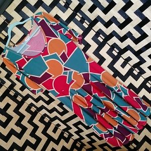 Lularoe Nicole Size L. Colorful scoop neck dress.